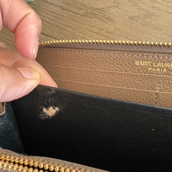 Saint Laurent Cassandra Leather Zip Around Wallet - Picture 12 of 15